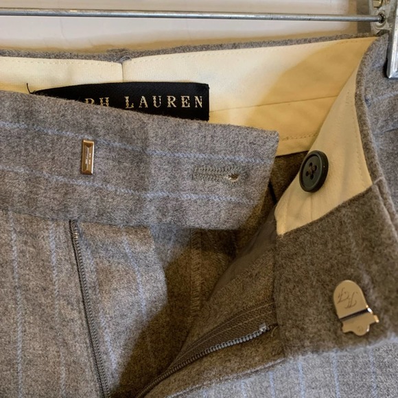 Ralph Lauren | Black Label Gray & Light Blue Pin Striped 2 Piece Pantsuit Size 4 - Picture 14 of 14